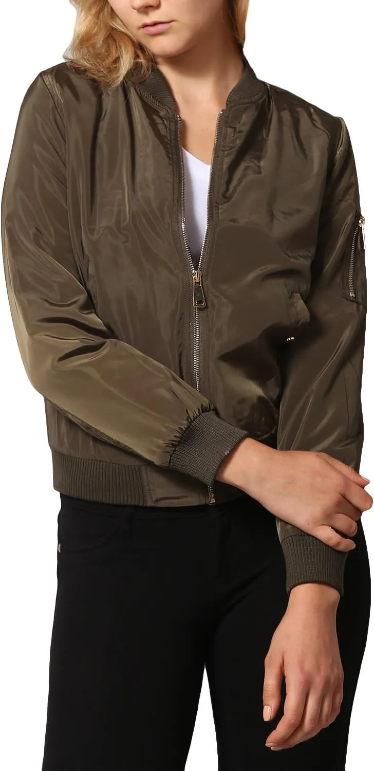 NE PEOPLE Womens Classic Quilted Various Styles Bomber Jacket Coat (S-3XL)