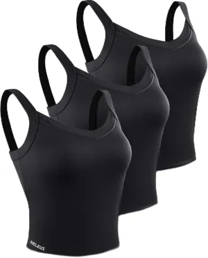 NELEUS Women's 3 Pack Athletic Compression Tank Top with Sport Bra Running Shirt