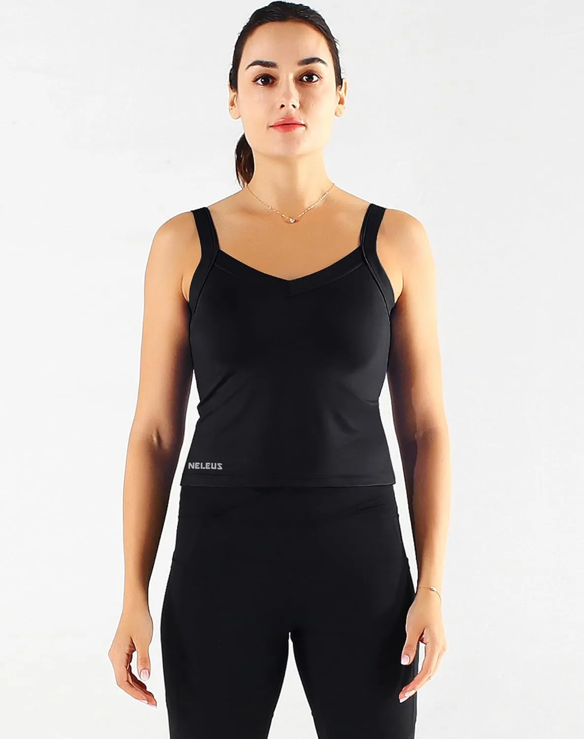 NELEUS Women's 3 Pack Athletic Compression Tank Top with Sport Bra Running Shirt