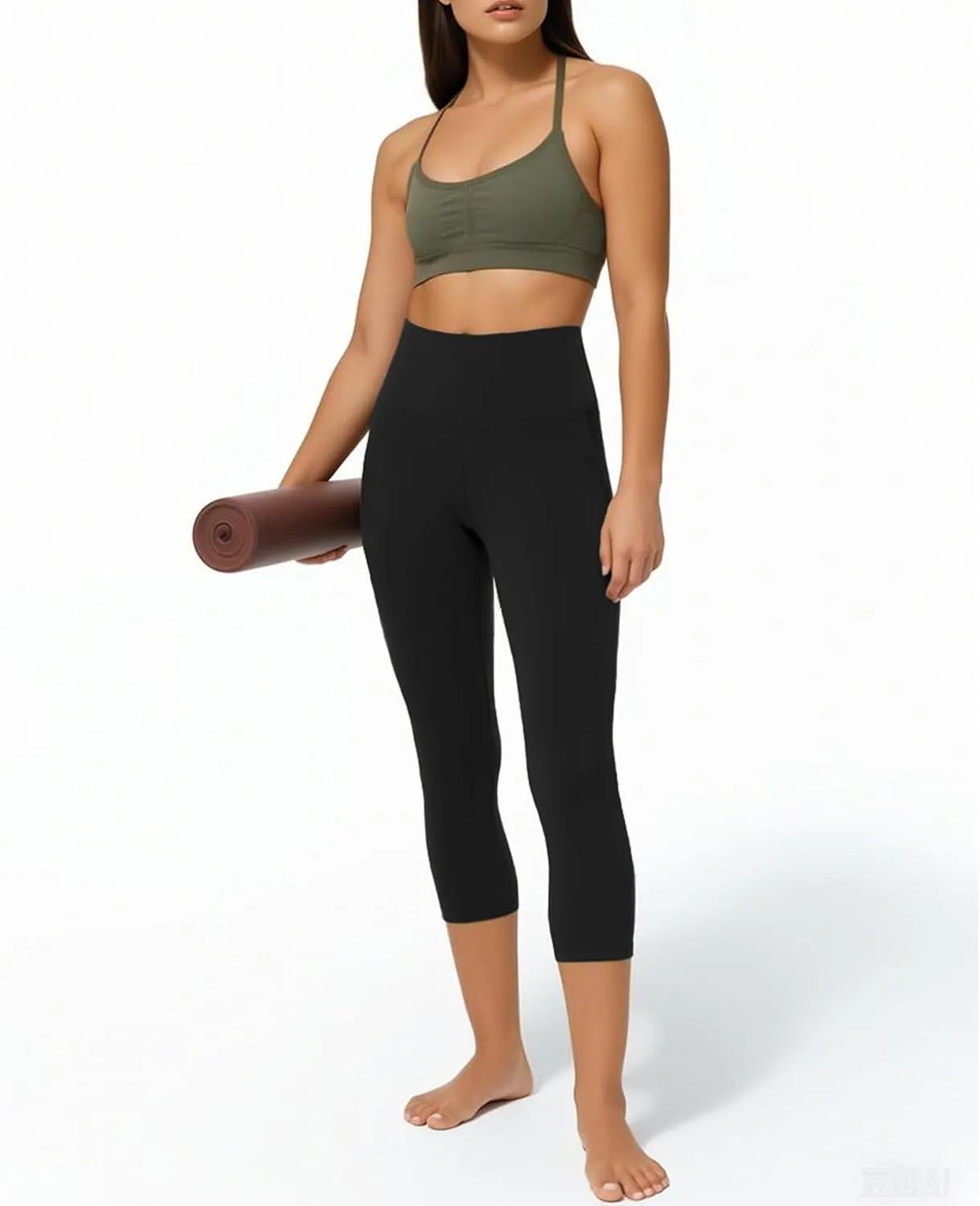 NEW YOUNG 3 Pack Capri Leggings for Women with Pockets-High Waisted Tummy Control Workout Gym Yoga Pants