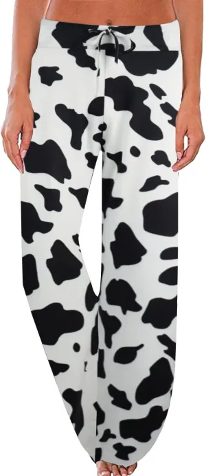 NEWCOSPLAY Women's Comfy Pajama Pants Casual Drawstring Palazzo Lounge Wide Leg Pants