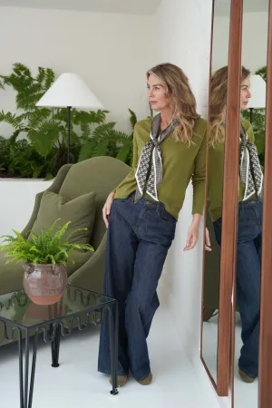 Olive Leaf V Neck Pullover