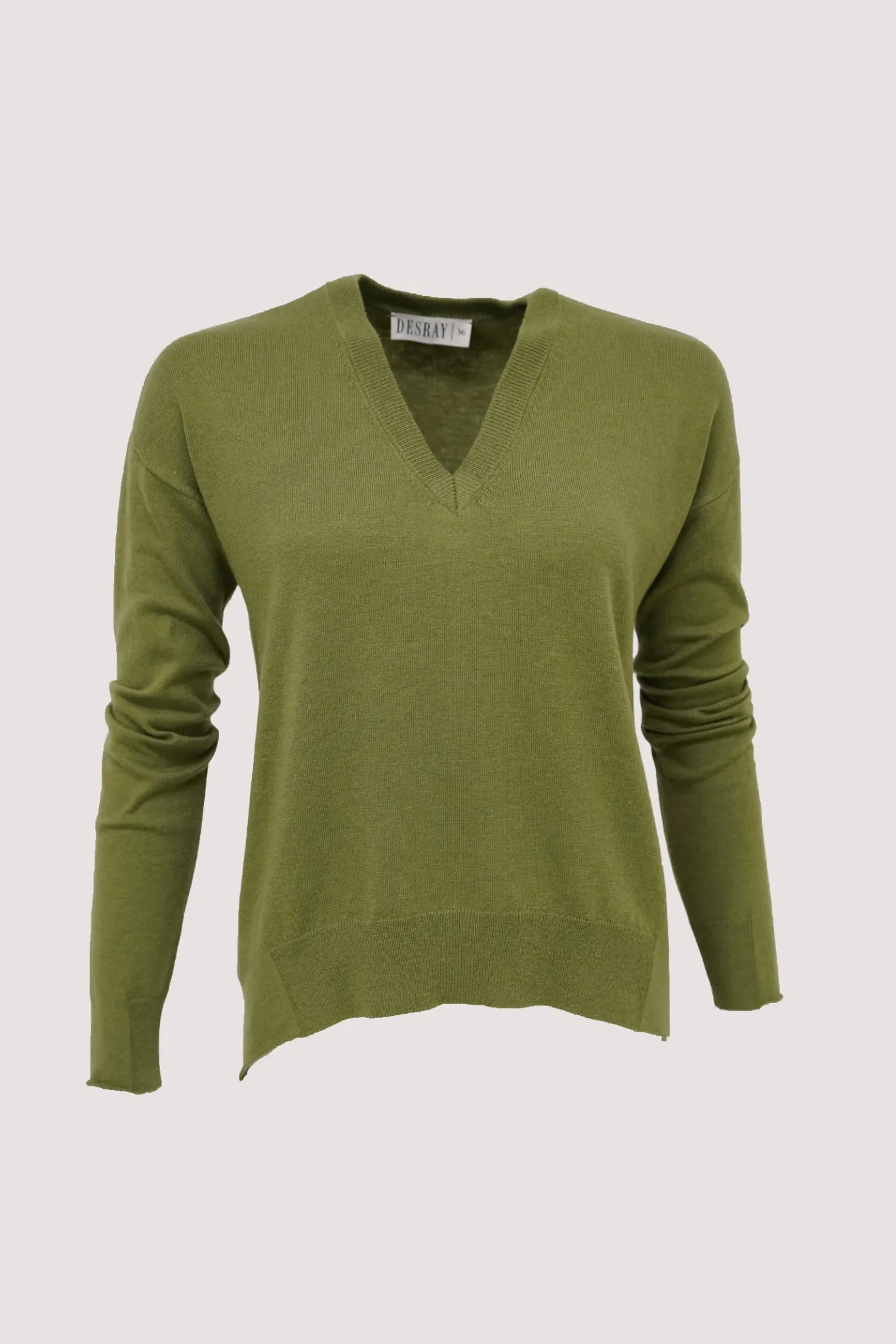 Olive Leaf V Neck Pullover