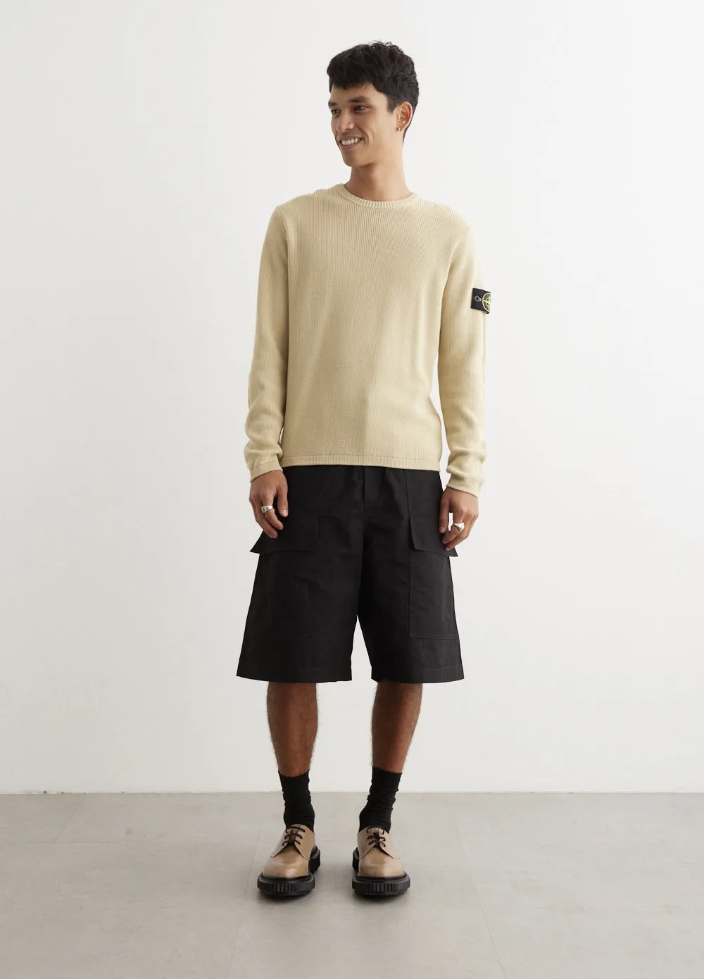 Organic Cotton Rib Zip Badge Knit