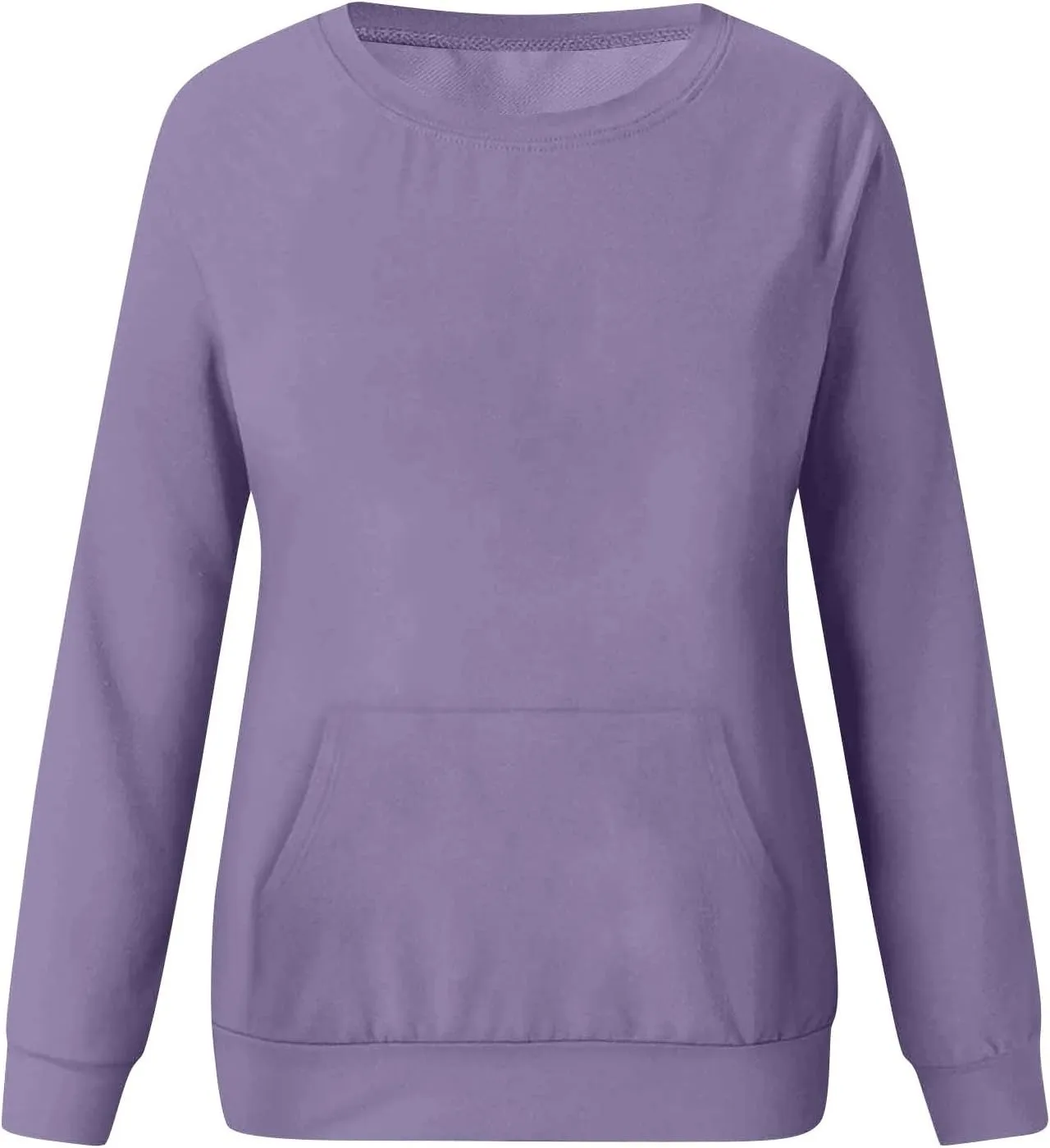 Oversized Sweatshirt for Women Fleece Crewneck Sweatshirts with Pocekt No Hood Casual Comfy Long Sleeve Pullover Tops