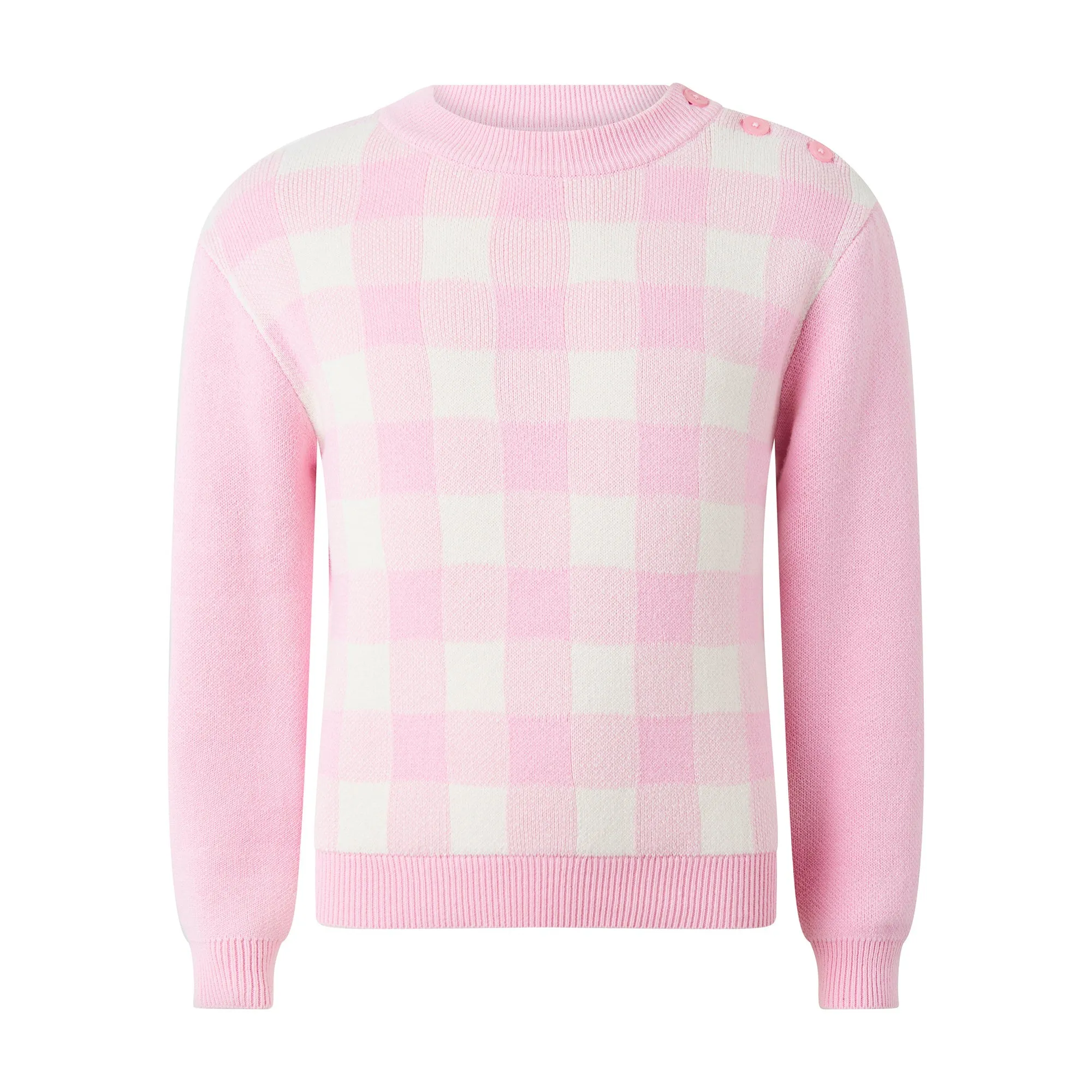 Pink Gingham Sweater