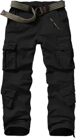 Raroauf Women's Causal Cotton Cargo Pants Military Combat Workwear Capri Pants with 8 Pockets