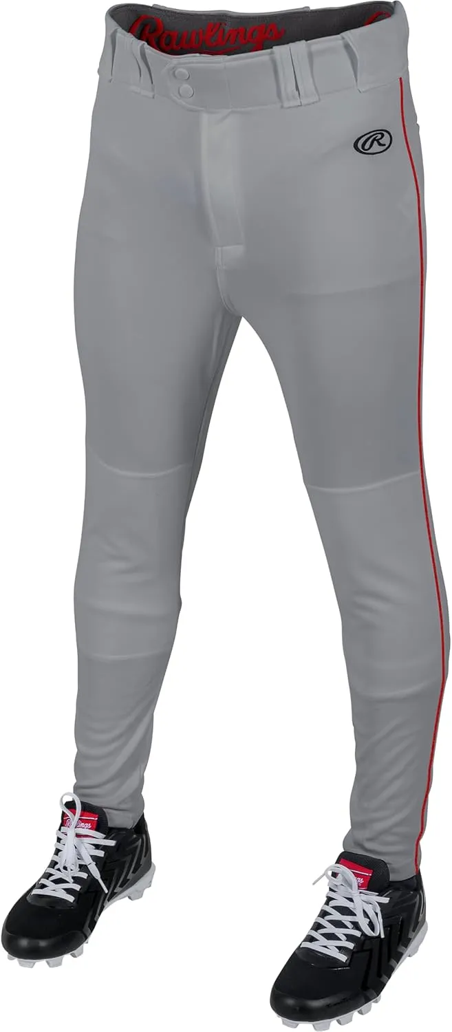 Rawlings Men's Launch Series Baseball Pant | Jogger Fit | Adult Sizes | Solid & Piped Options