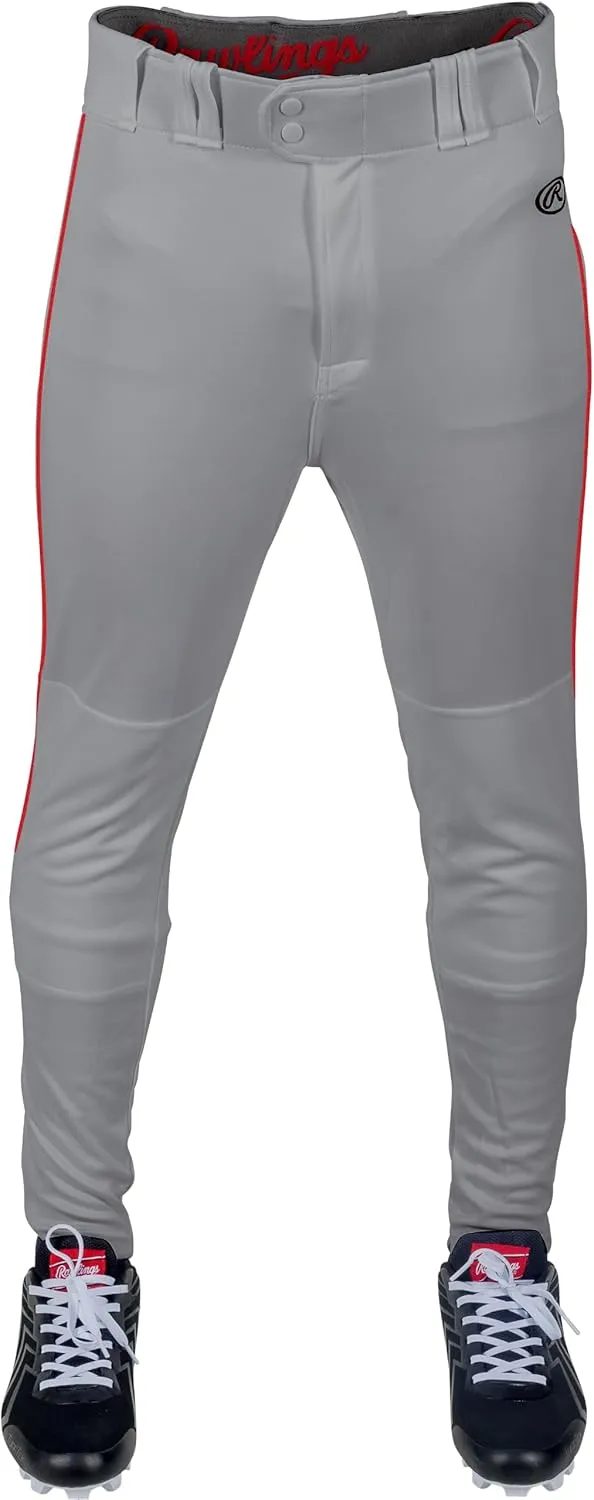 Rawlings Men's Launch Series Baseball Pant | Jogger Fit | Adult Sizes | Solid & Piped Options