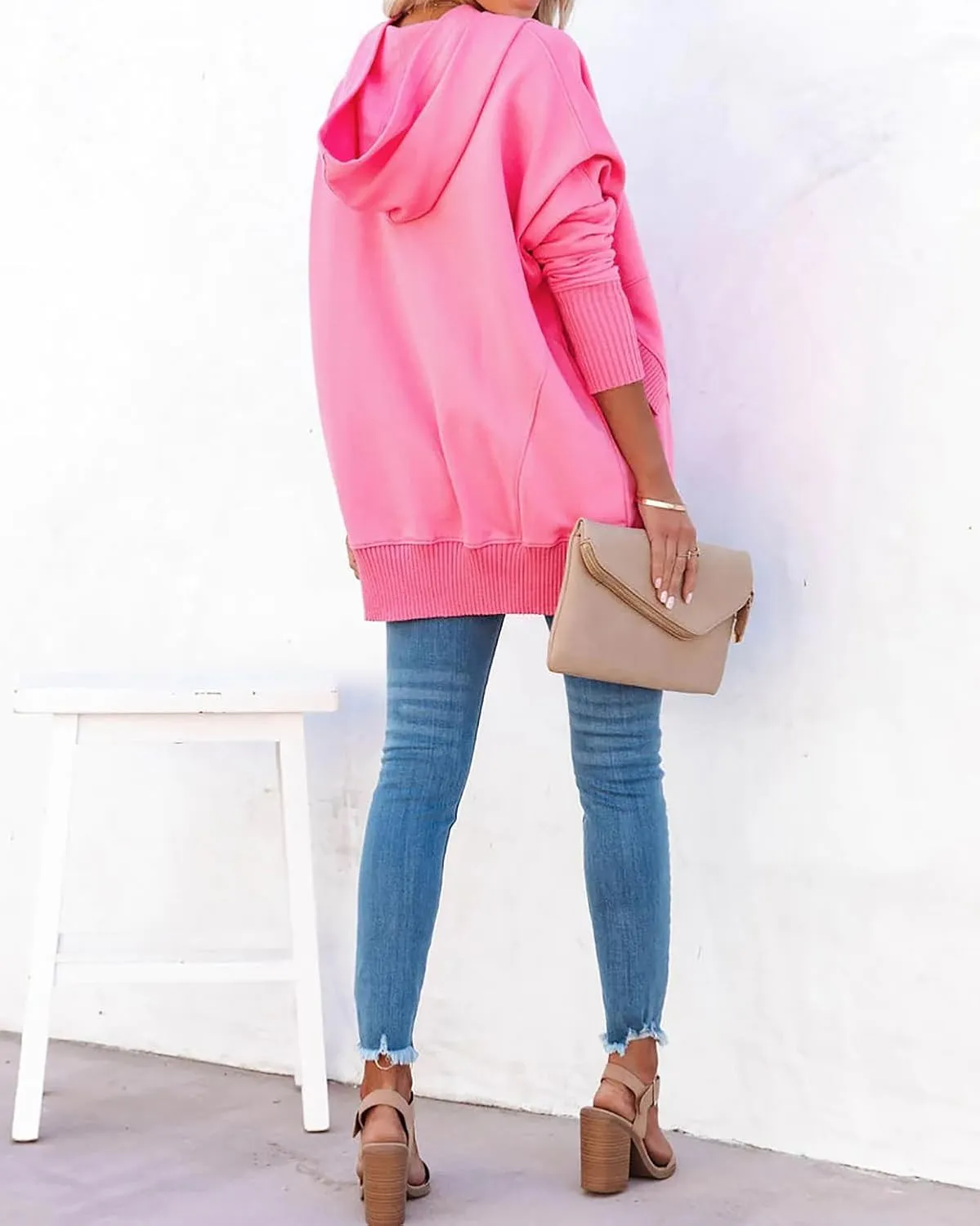R.Vivimos Womens Oversized Sweatshirts Fall Essential Hoodies Pullover Cotton Long Sleeve Button Up Casual Tops with Pockets