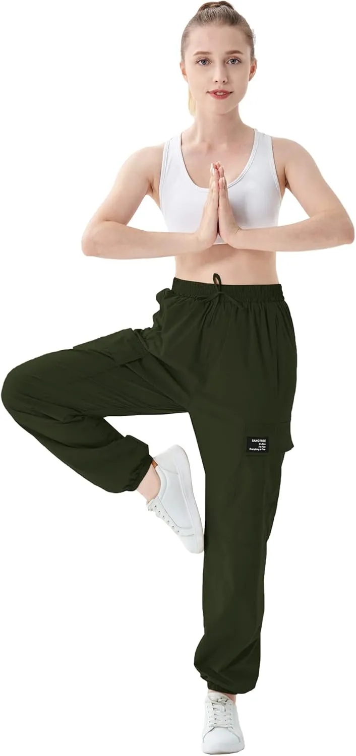 SANGTREE Girls & Women's Waterproof Outdoor Casual Cargo Jogger Pants