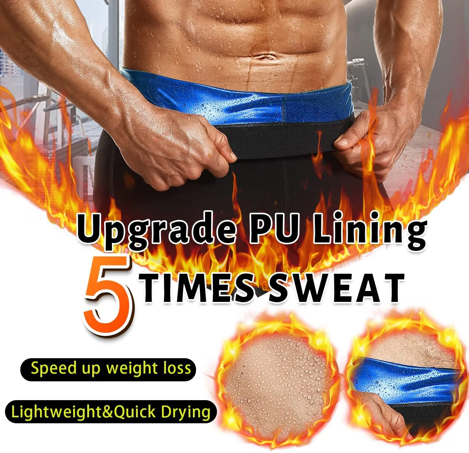 Sauna Sweat Pants for Men Compression Pants Athletic Leggings Workout Sauna suit