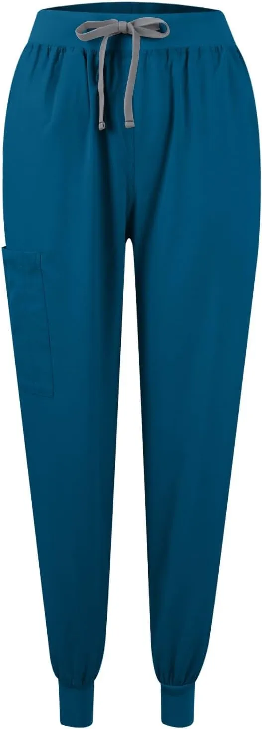 Scrub Sets for Woman 2025 Essential Jogger Scrub Set Nursing Uniform Stretch V-Neck Top & Drawstring Cargo Pants