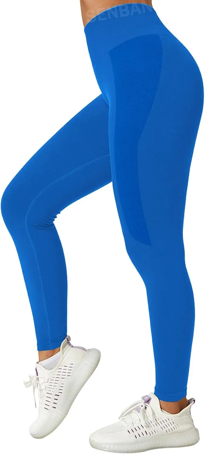 SENBAN 3 Piece Seamless Scrunch Leggings for Women High Waist Workout Athletic Yoga Pants Butt Lifting Booty Tights