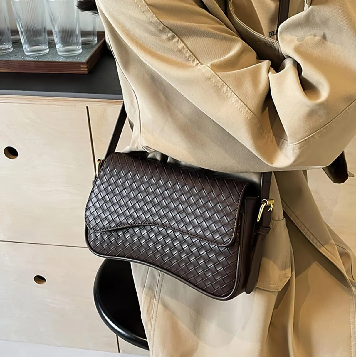 Shoulder Bag for Women VeganLeather Hobo Handbags Clutch Purse Retro Vegan Leather Handbags