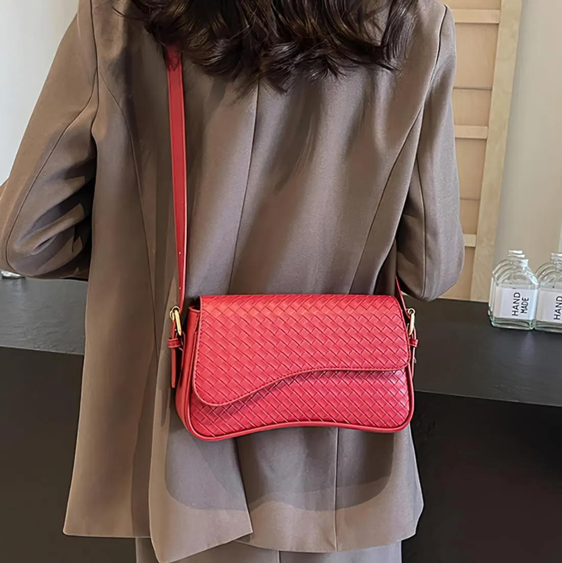 Shoulder Bag for Women VeganLeather Hobo Handbags Clutch Purse Retro Vegan Leather Handbags