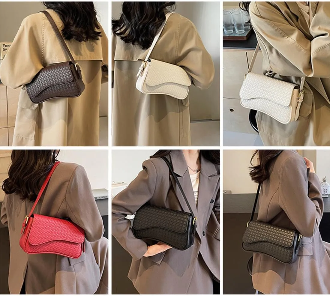 Shoulder Bag for Women VeganLeather Hobo Handbags Clutch Purse Retro Vegan Leather Handbags