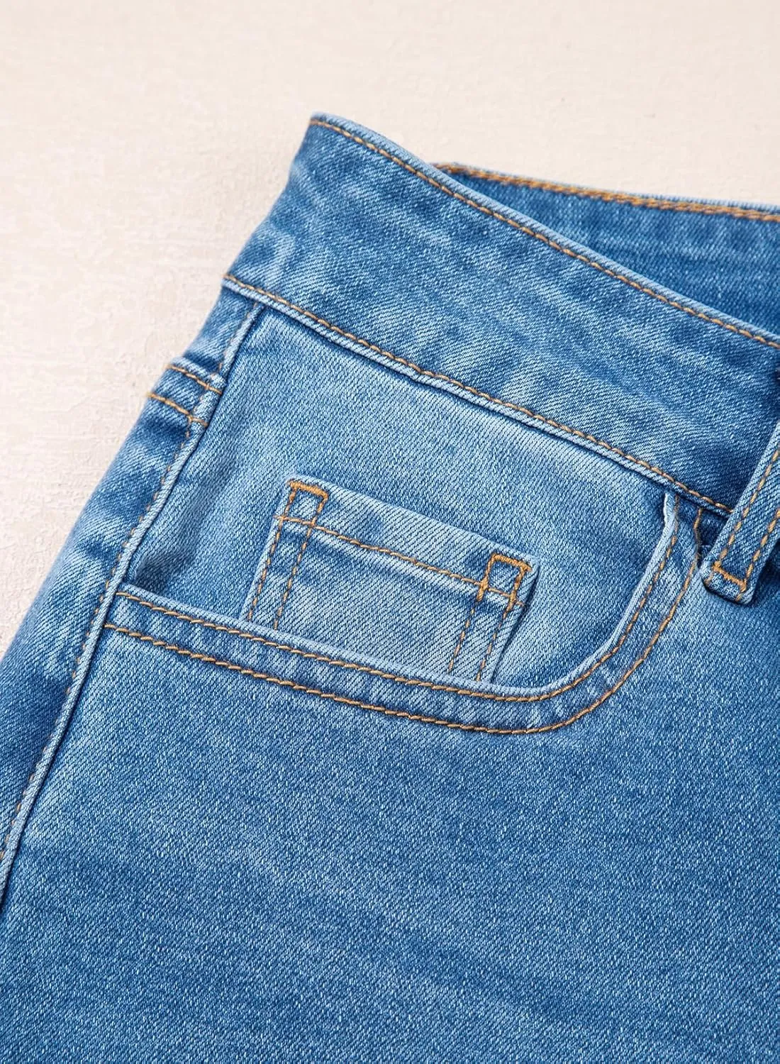 Sidefeel Women's Wide Leg Jeans High Waisted Stretchy Baggy Raw Hem Button Denim Pants