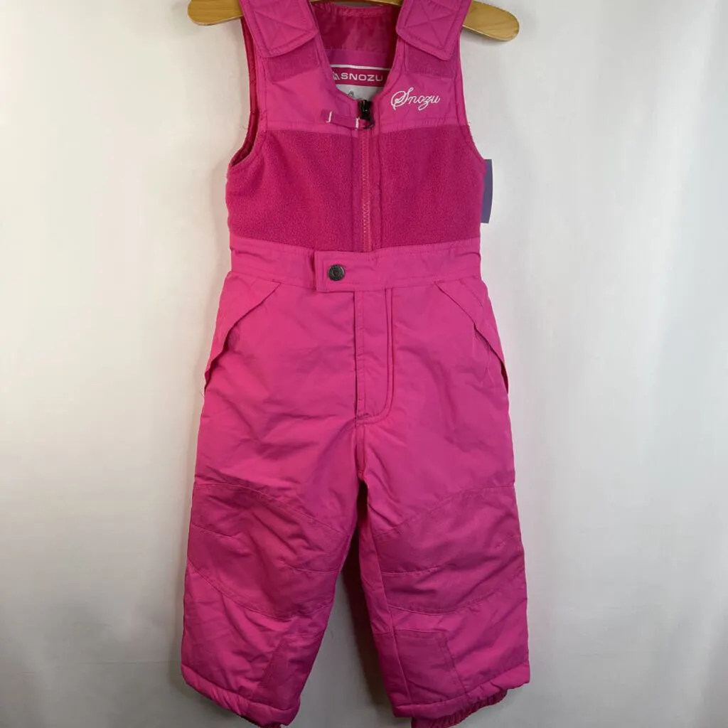 Size 2: Snozu Pink Fleece Lined Snow Bib