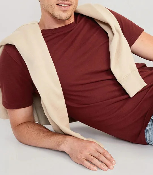 Soft-Washed Crew-Neck T-Shirt for Men Maroon Your Day