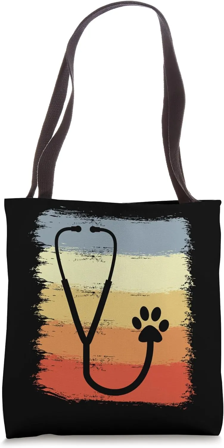 Stethoscope Drawing Veterinary Doctor Vet Veterinarian Tote Bag
