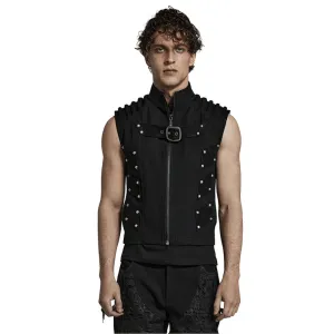 Studded Black Punk Vest - Urban Gothic Gear