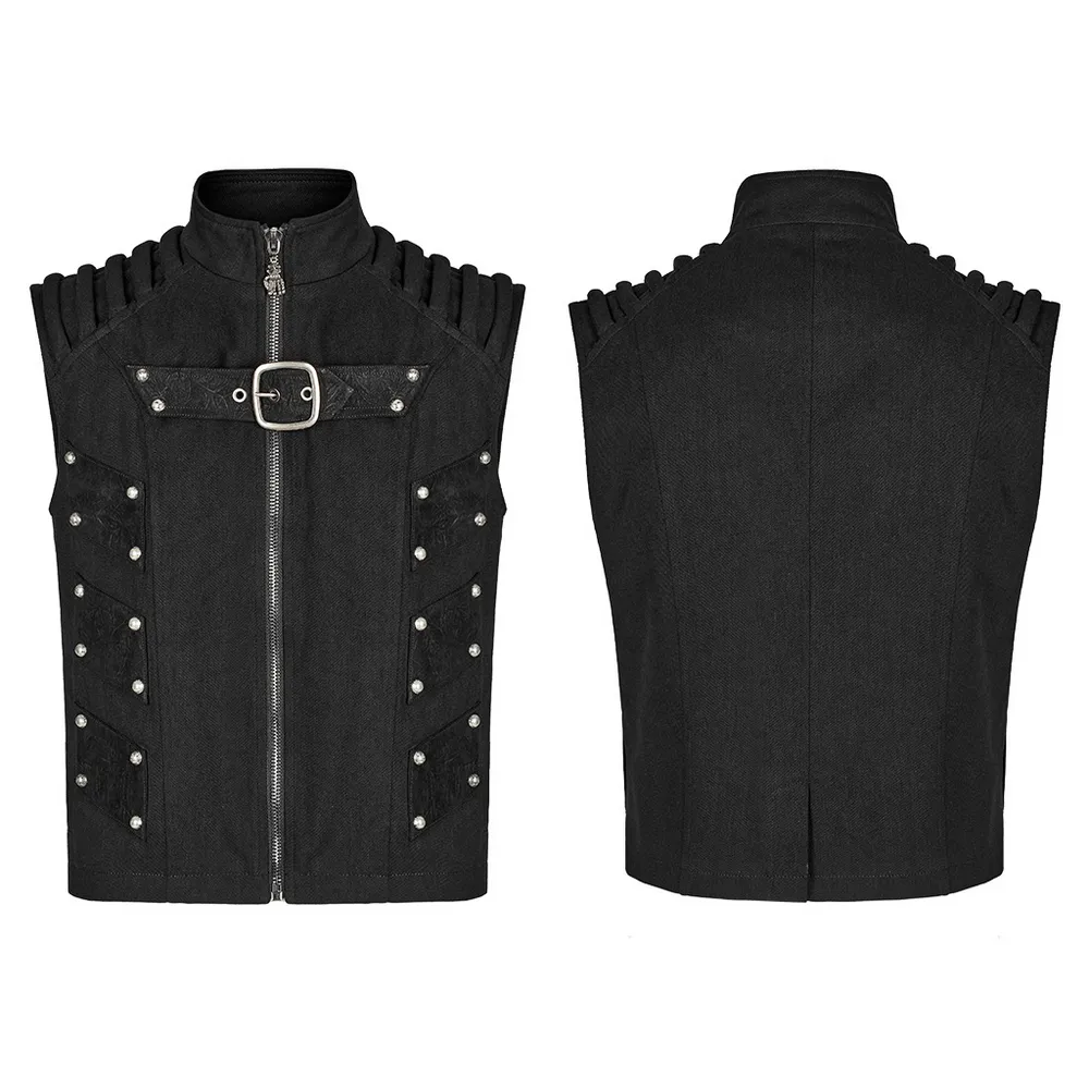 Studded Black Punk Vest - Urban Gothic Gear
