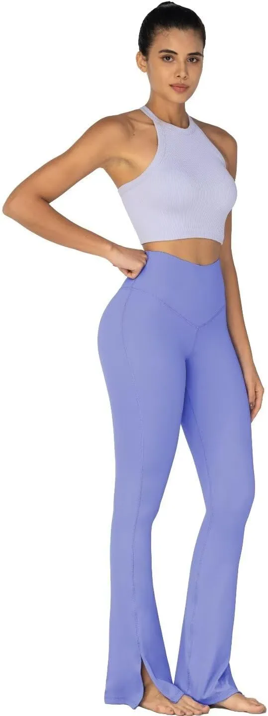 Sunzel Sunzfly Split Hem Flare Leggings for Women, High Waisted Casual Bootcut Flared Yoga Pants with Tummy Control
