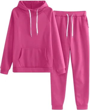 Sweatsuits Women 2 Piece Outfit,Oversized Hoodies Tops Baggy Sweatpants with Pockets Y2K Fall Winter Tracksuit Sets
