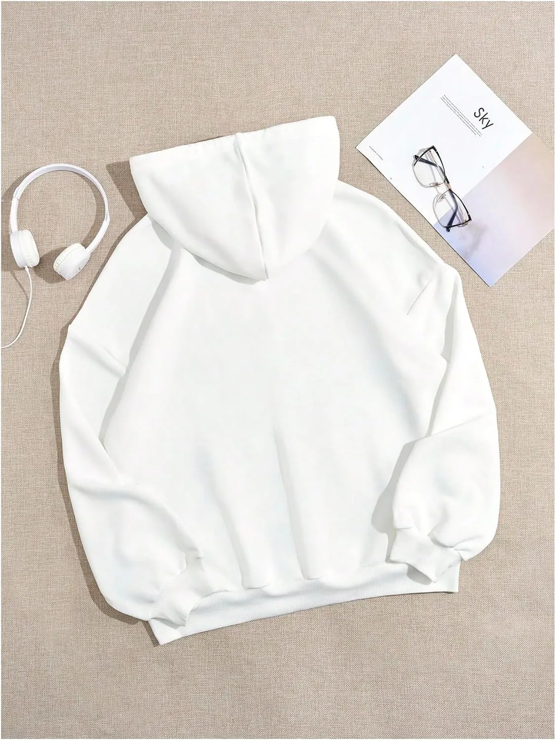 SweatyRocks Women's Graphic Print Oversized Hoodies Long Sleeve Party Sweatshirt with Pocket