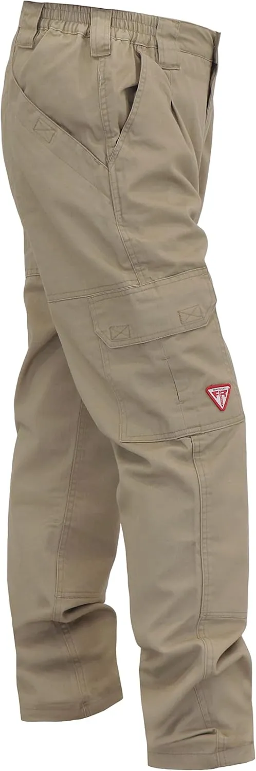 TICOMELA FR Pants for Men Flame Resistant Cargo Pants Lightweight 100% Cotton NFPA2112 7.5oz Elastic Waist Pants