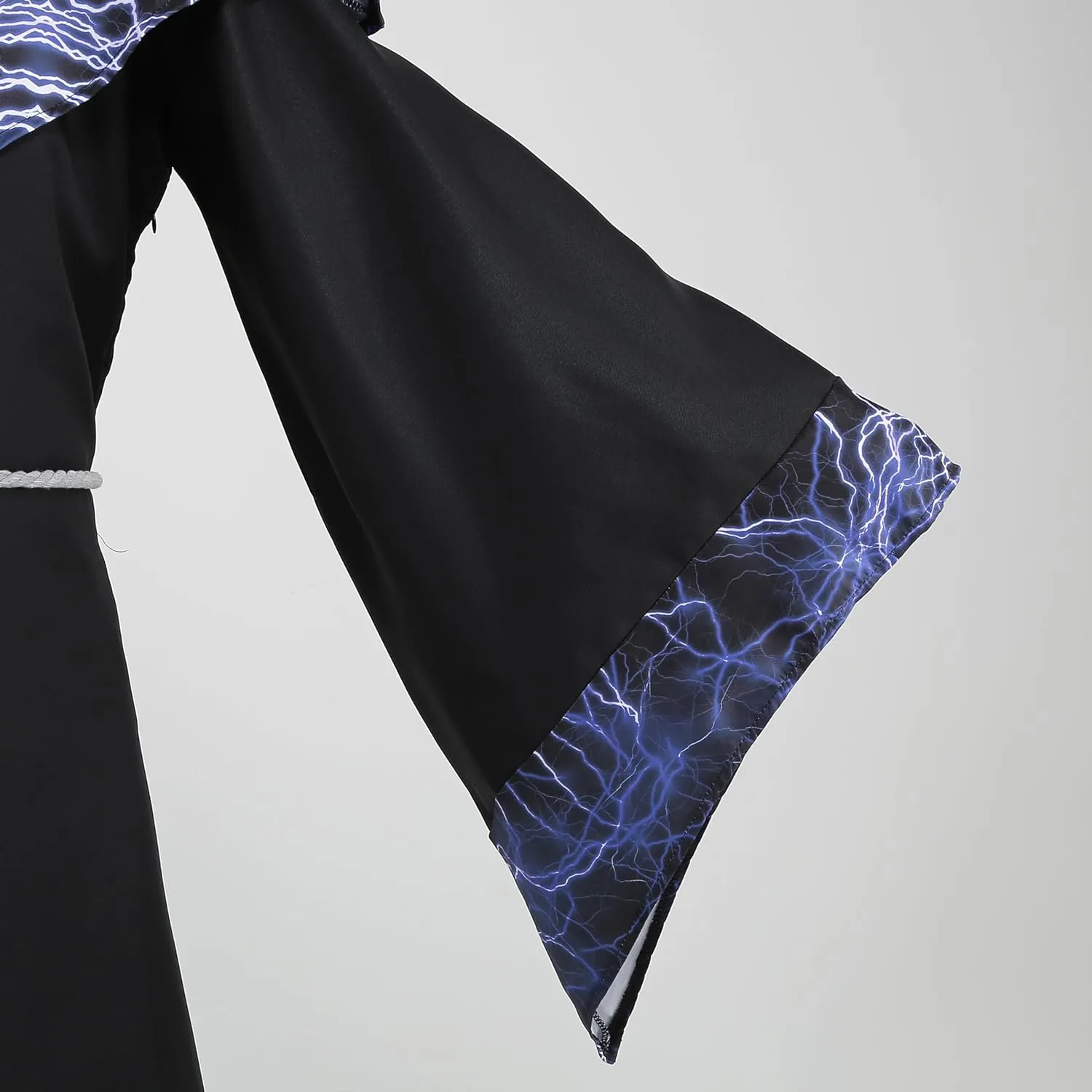 TOONRAIN Mens Halloween Costume Medieval Sorcerer Robe Dark Wizard Renaissance Vintage Hooded Cape Black Cloak