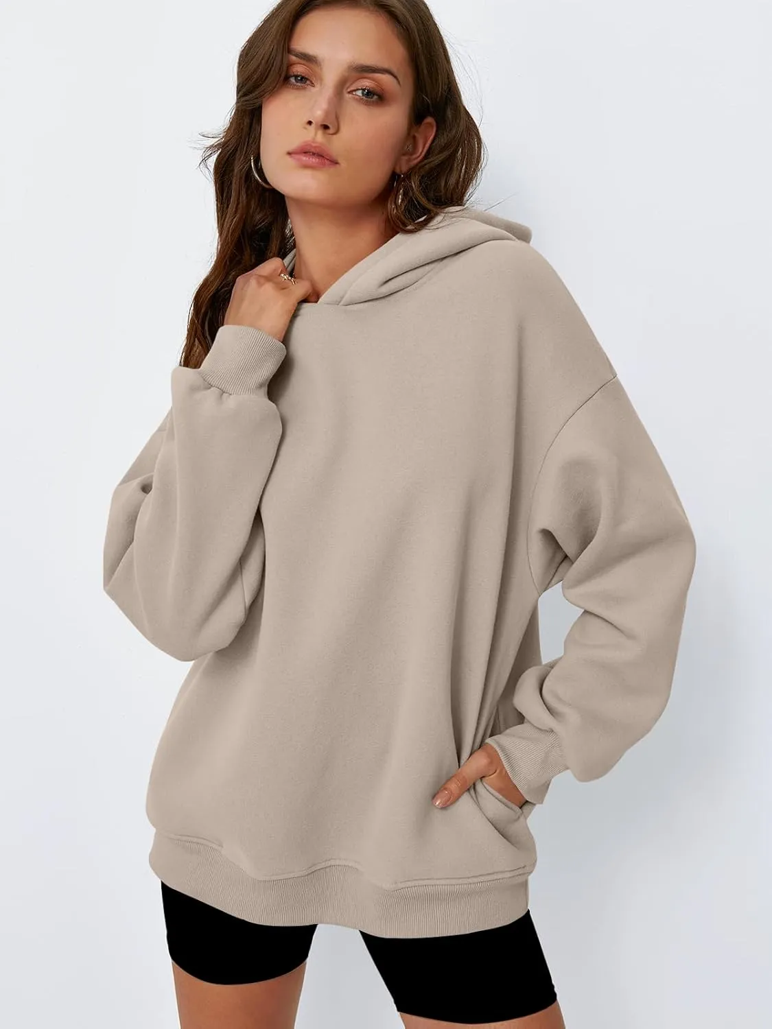 Trendy Queen Womens Oversized Hoodies Fleece Hooded Sweatshirts Casual Pullover Fall Winter Outfits Long Sleeve Tops 2025