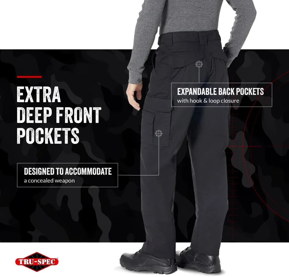 Tru-Spec 24-7 Original Tactical Pants for Men - Water-Resistant Cargo Work Pants with Concealed Carry and Knee Pad Openings