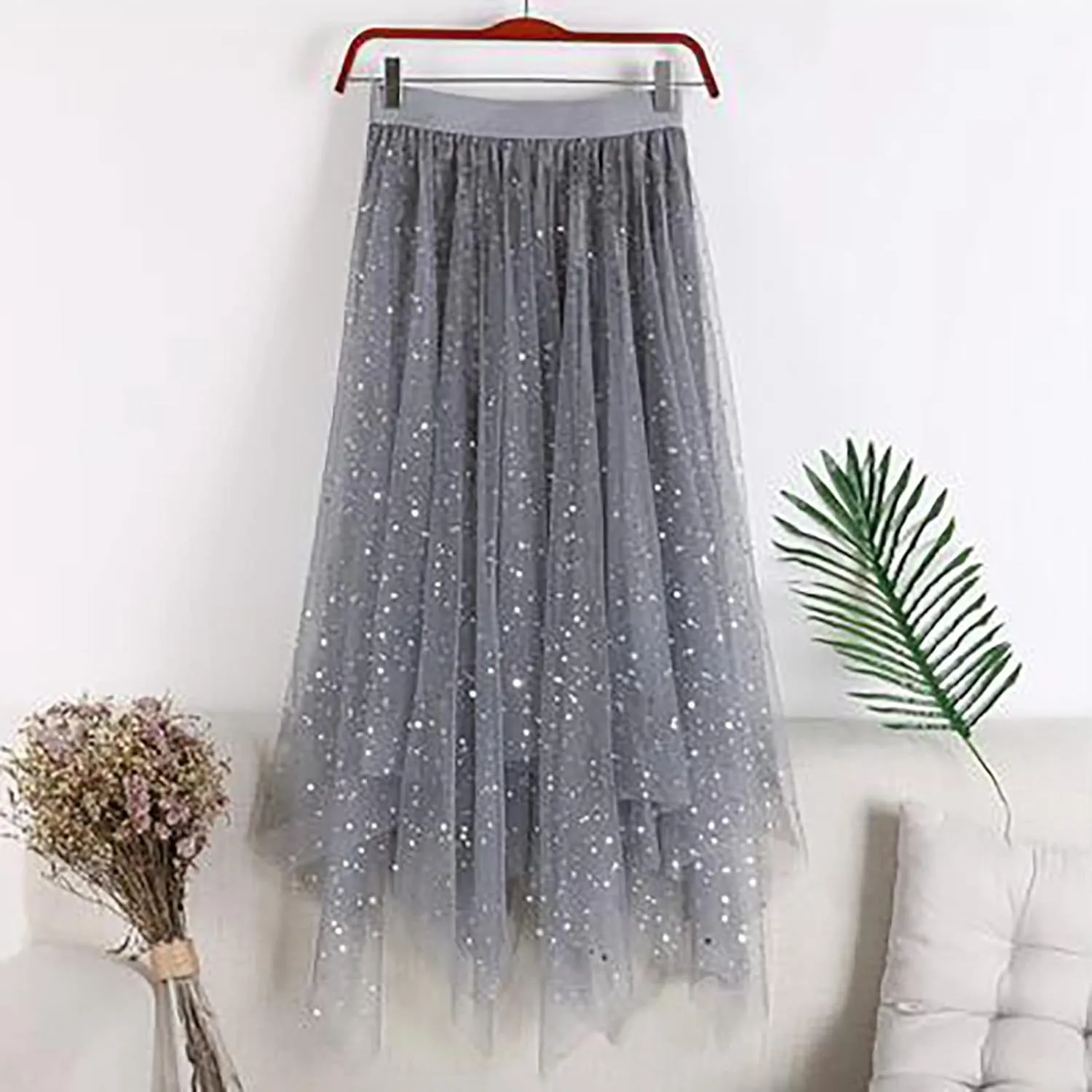 Tulle Skirts for Women High Waisted Tiered A Line Mesh Tutu Skirt Summer Loose Midi Fairy Skirt Festival Party Clubwear 2024