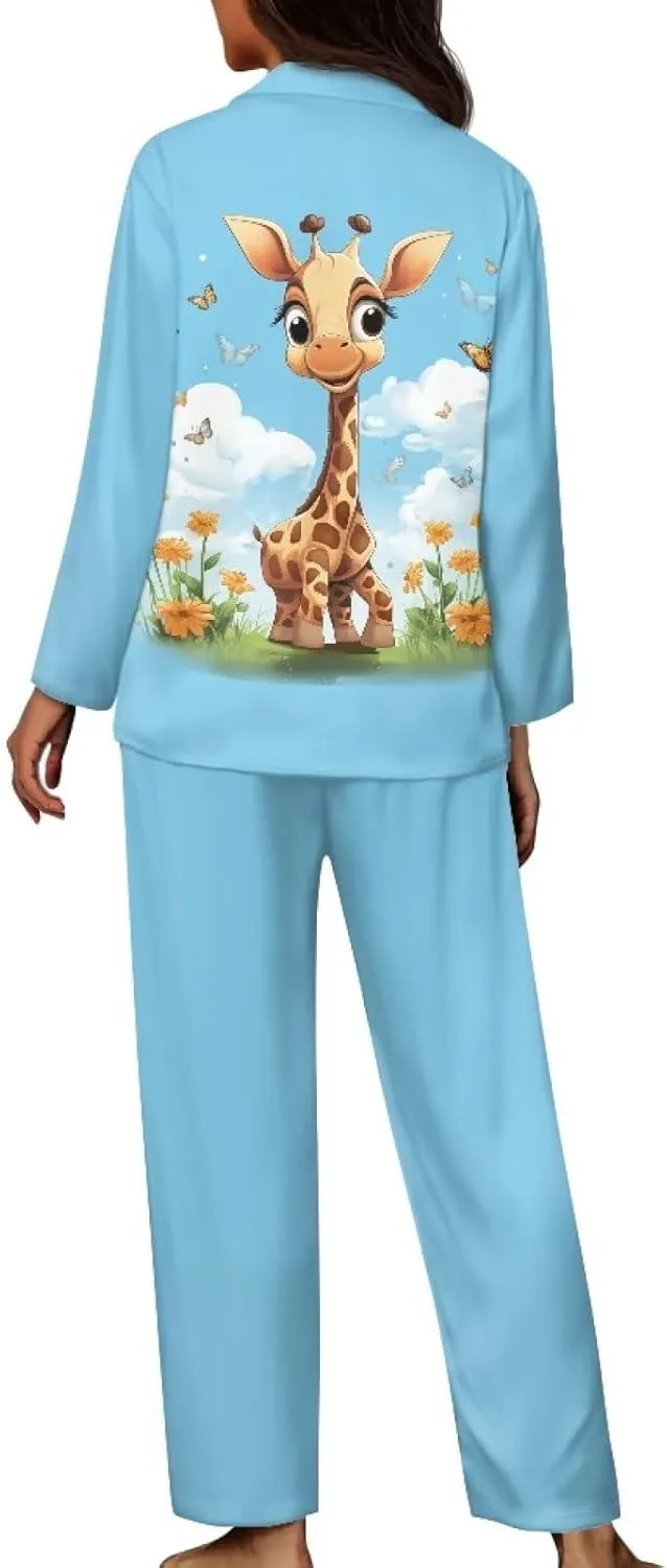 Upetstory Button Down Pajamas Sets for Women Sleepwear Long Sleeve Loungewear