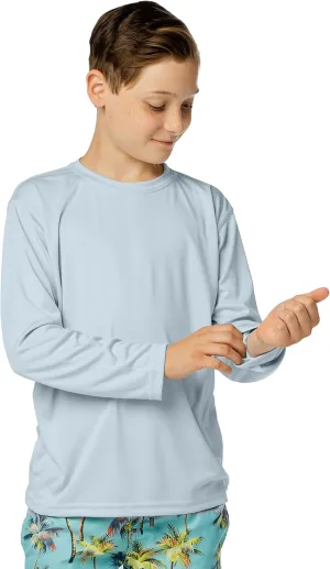 Vapor Apparel Youth Boys and Girls UPF 50  Quick Dry Sun Protection Outdoor Swim Performance Rash Guard Long Sleeve Shirt