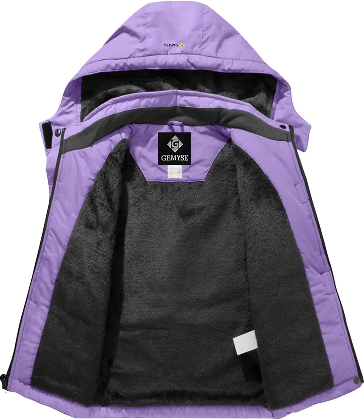 Veste de Ski Femme Manteau d'hiver Polaire Coupe-Vent avec Capuche - Fitnessterapy