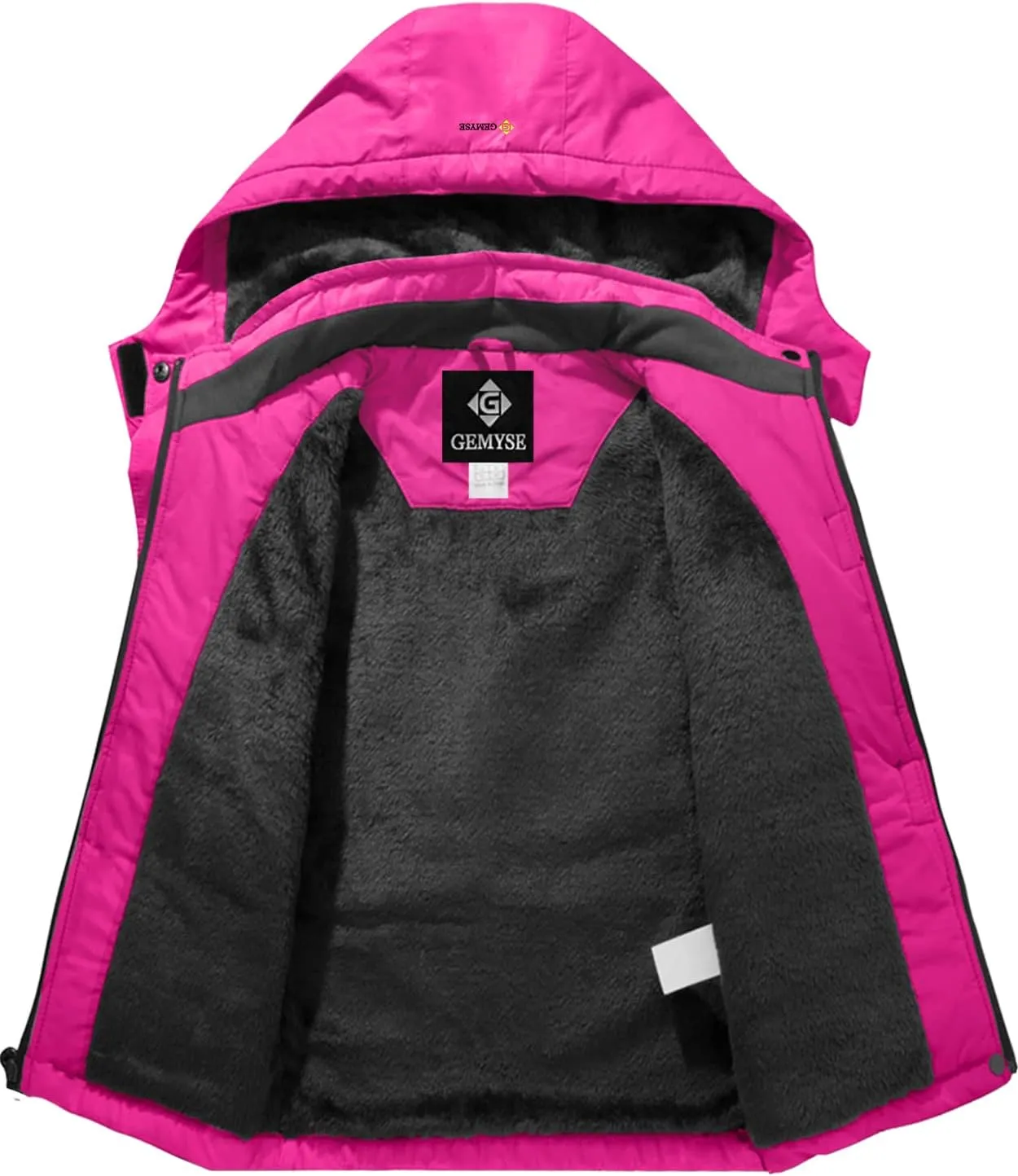 Veste de Ski Femme Manteau d'hiver Polaire Coupe-Vent avec Capuche - Fitnessterapy