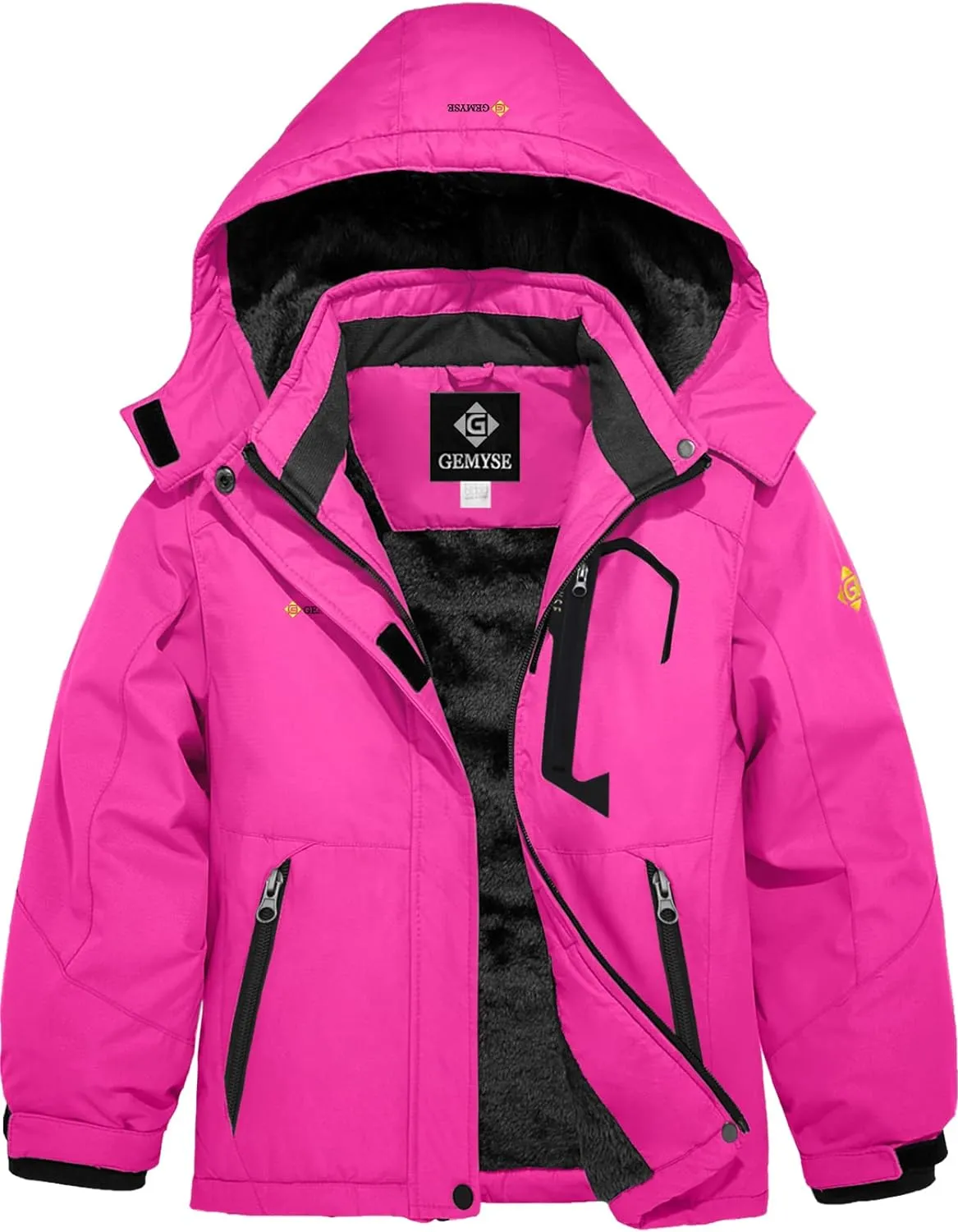 Veste de Ski Femme Manteau d'hiver Polaire Coupe-Vent avec Capuche - Fitnessterapy