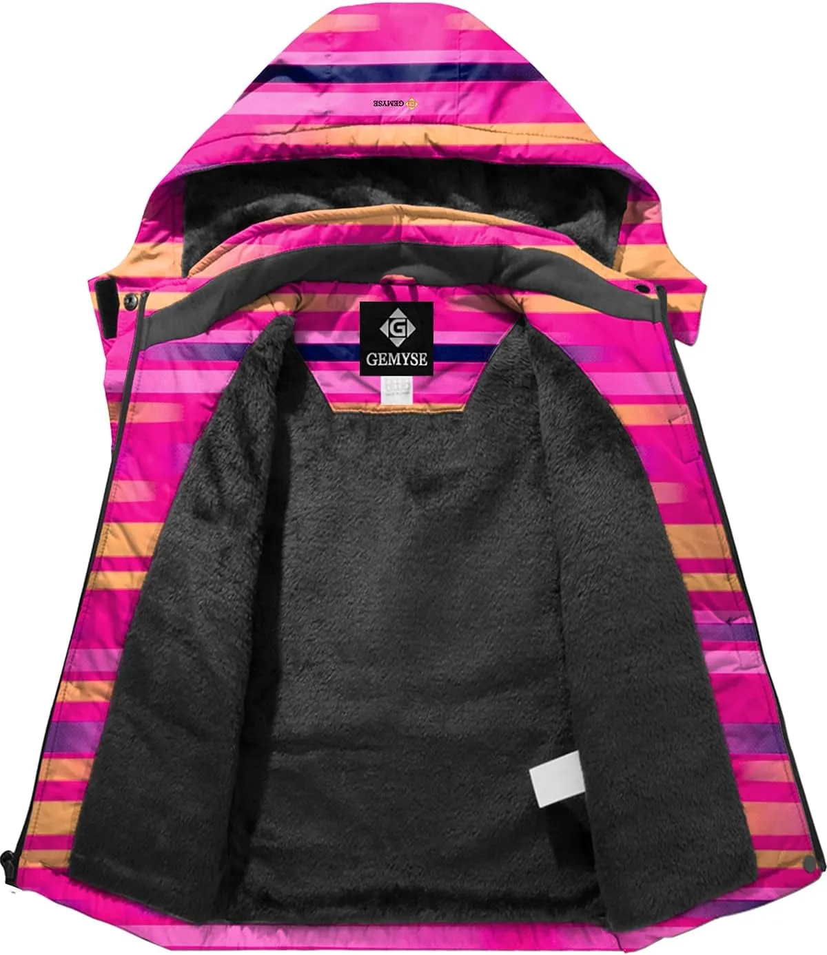 Veste de Ski Femme Manteau d'hiver Polaire Coupe-Vent avec Capuche - Fitnessterapy