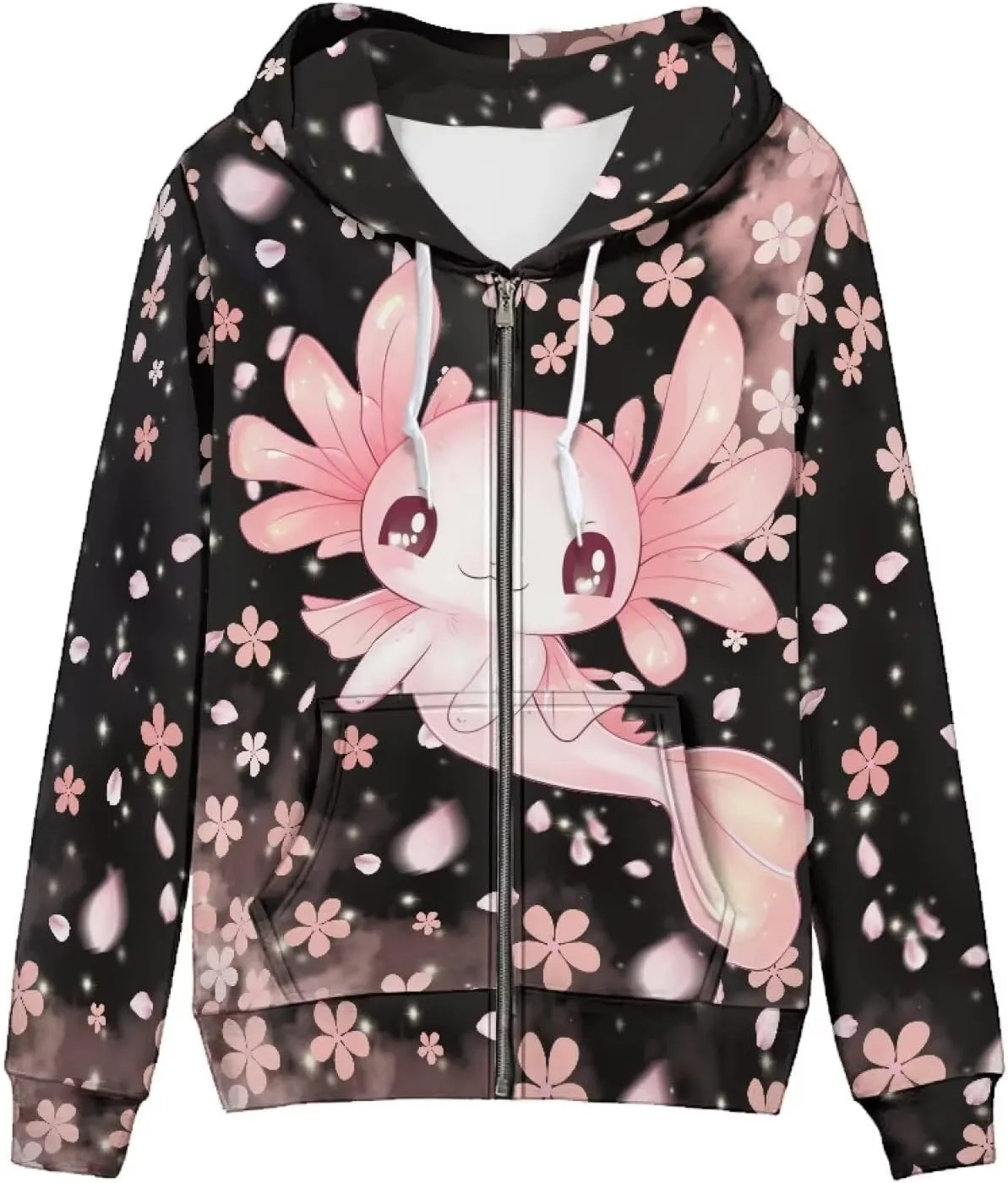 WELLFLYHOM Y2k Hoodie Women Zip Up Sweatshirt Long Sleeve Shirt Hooded Cardigan