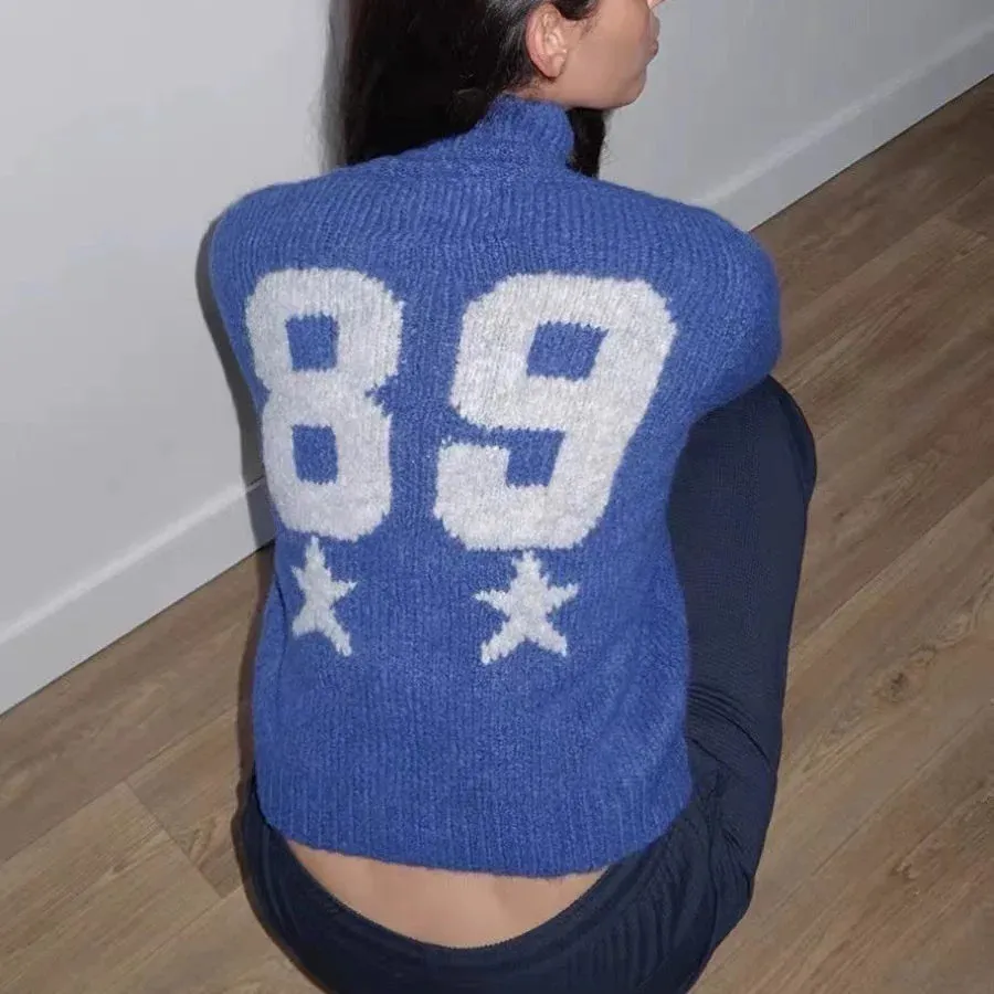 Wenkouban-Christmas Thanksgiving outfits_Red Wool Blend Knitted Crochet Letter Lapel Casual Christmas Sweater