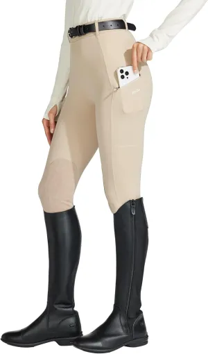 Willit Women's Horse Riding Pants Knee-Patch Equestrian Breeches Horseback Schooling Tights Zipper Pockets