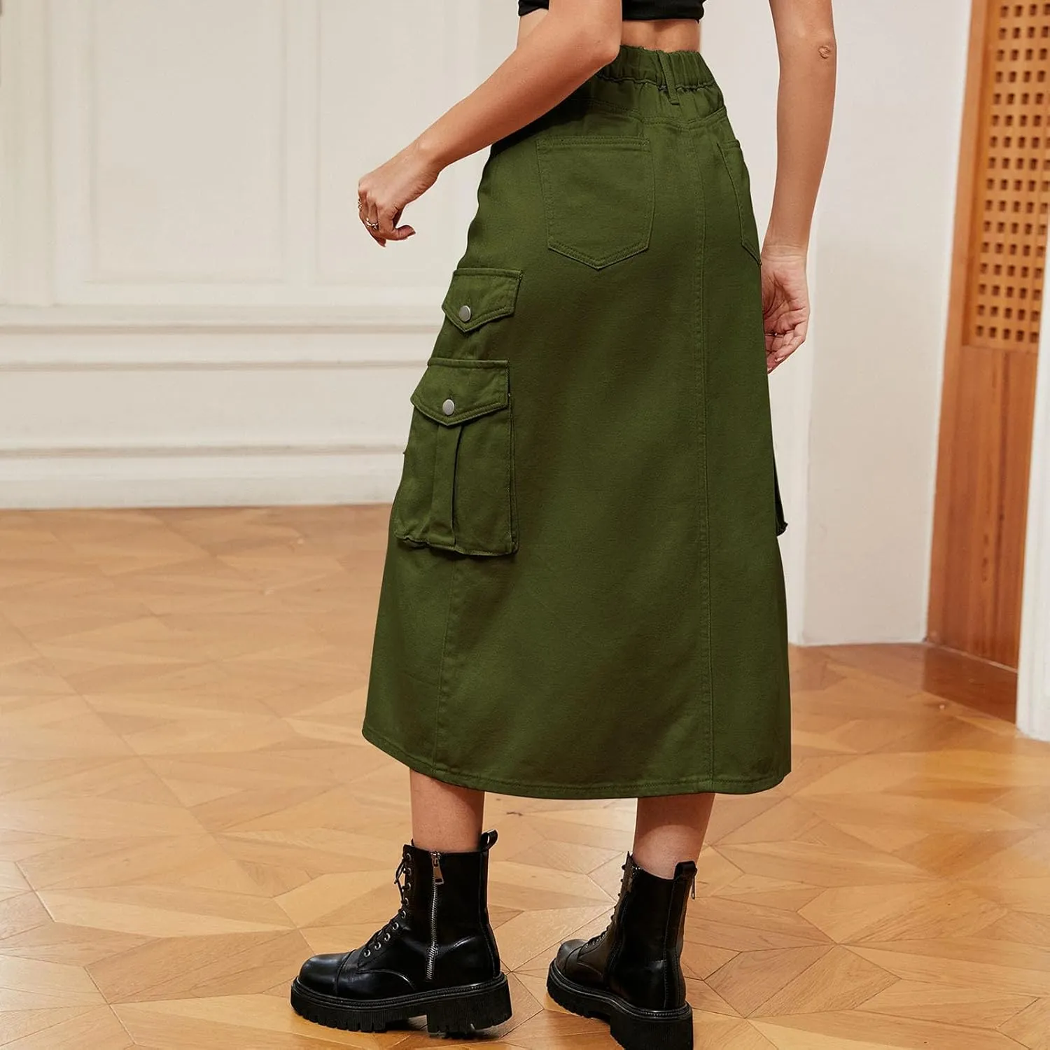 Women Mid Length Skirt Holiday Party Casual Denim Half Skirts Skirt and Top Set for Women Work