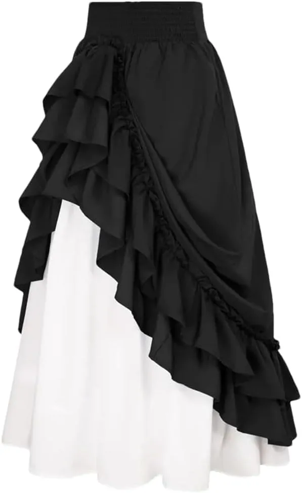 Women Vintage Skirt High Waist Midi A-Line Skirts Women Slim Fit Casual Skirt