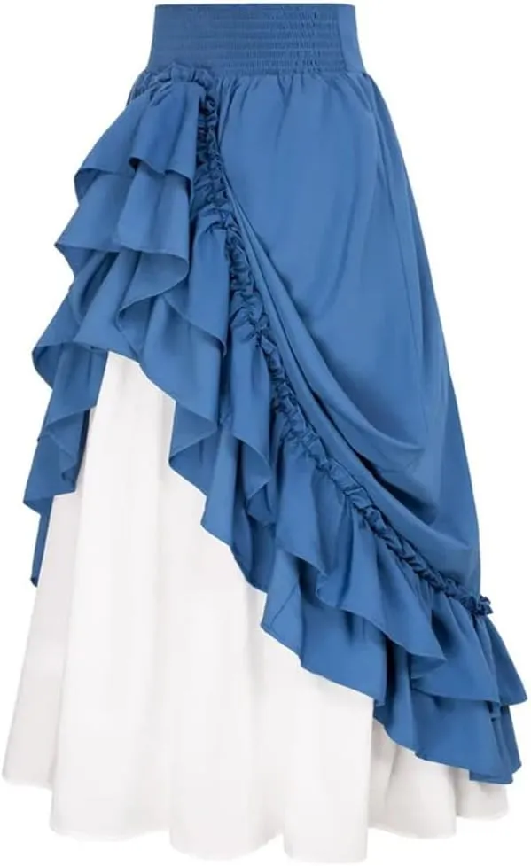 Women Vintage Skirt High Waist Midi A-Line Skirts Women Slim Fit Casual Skirt