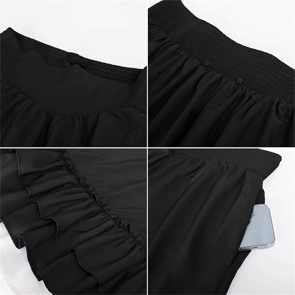 Women Vintage Skirt High Waist Midi A-Line Skirts Women Slim Fit Casual Skirt