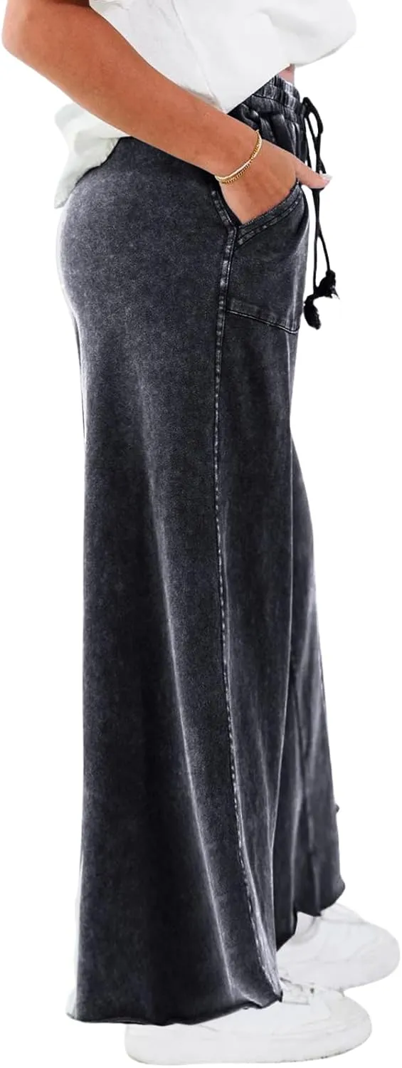 Women Wide Leg Sweatpants Jeans High Waist Baggy Trouser Loose Boyfriend Denim Pants Y2K