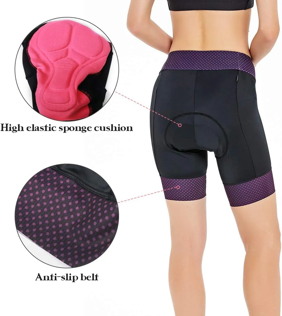 Women's Bike Shorts 3D Padded Cycling Short Pants for MTB Road Bicycle Multi Color